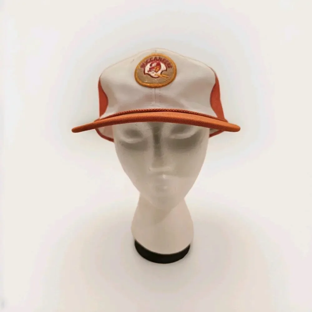 Vintage Rare 1970's Tampa Bay Buccaneers ORANGE Hat Snap Back YA Korea Excellent